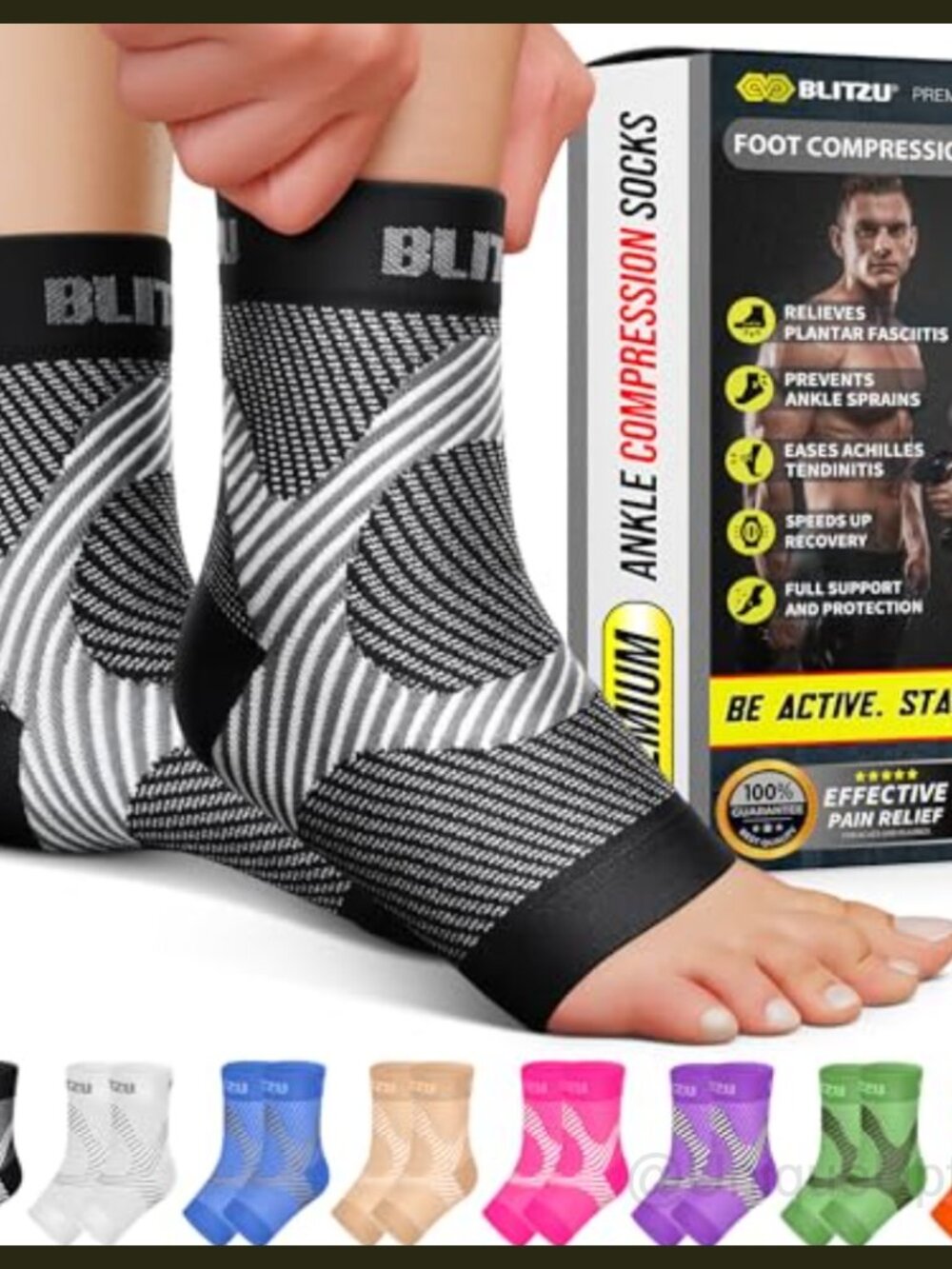 Plantar Fasciitis Ankle Compression Sleeve Support Brace for Men and Women